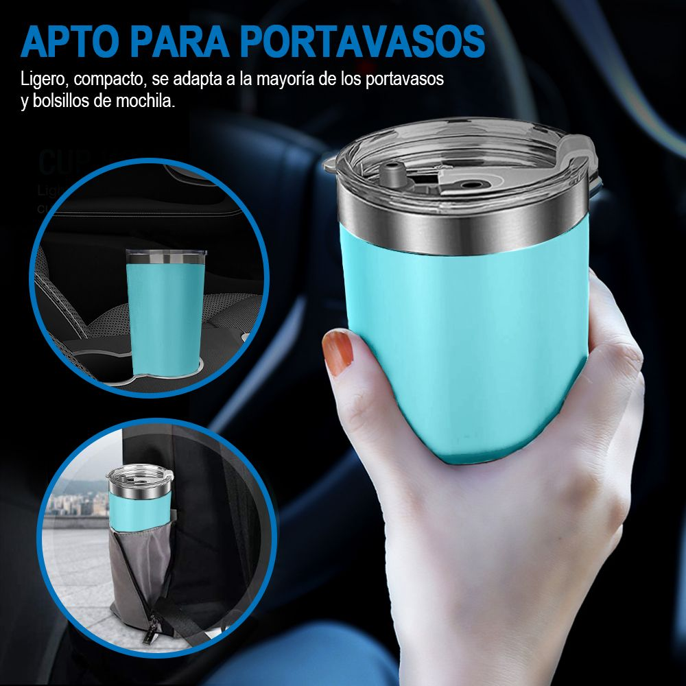 600ml Personalised Travel Mug Steel Tumbler with 2 Straws and Brush - Assorted colours