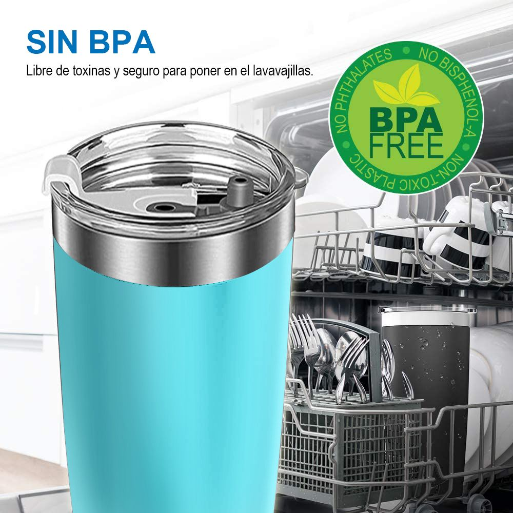 600ml Personalised Travel Mug Steel Tumbler with 2 Straws and Brush - Assorted colours